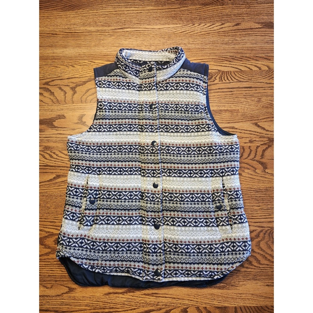 Skies Are Blue Navy Knit Puffer Vest‎ Size Small